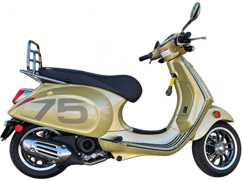 ONLINE ABSOLUTE AUCTION: 2023 Vespa Primavera S 150 & 2021 Vespa Primavera 50 – 75th Anniversary Edition Scooter